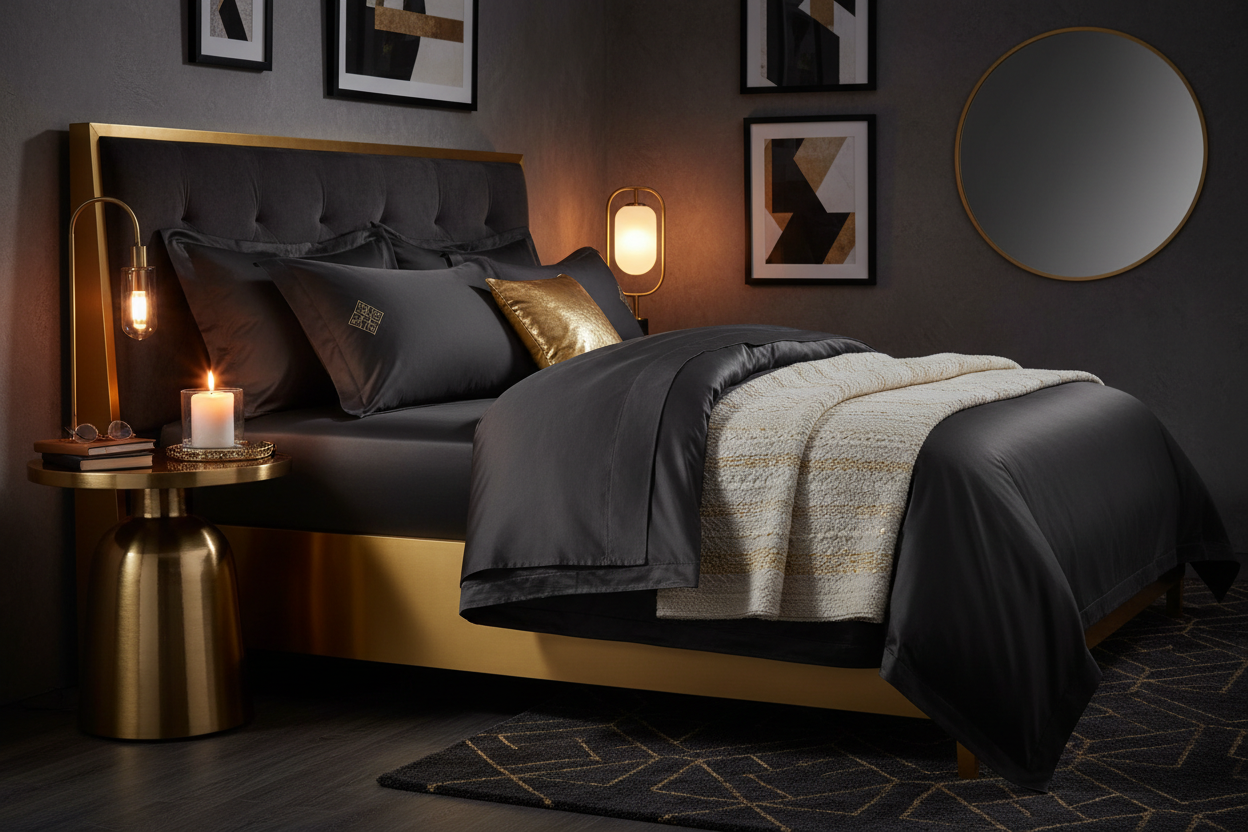 Black Fitted Sheet Lifestyle
