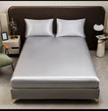 Velvet Silk Fitted Sheet Set in Silver Mist