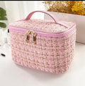 Velvet & Vine Tweed Makeup Bag - Pink
