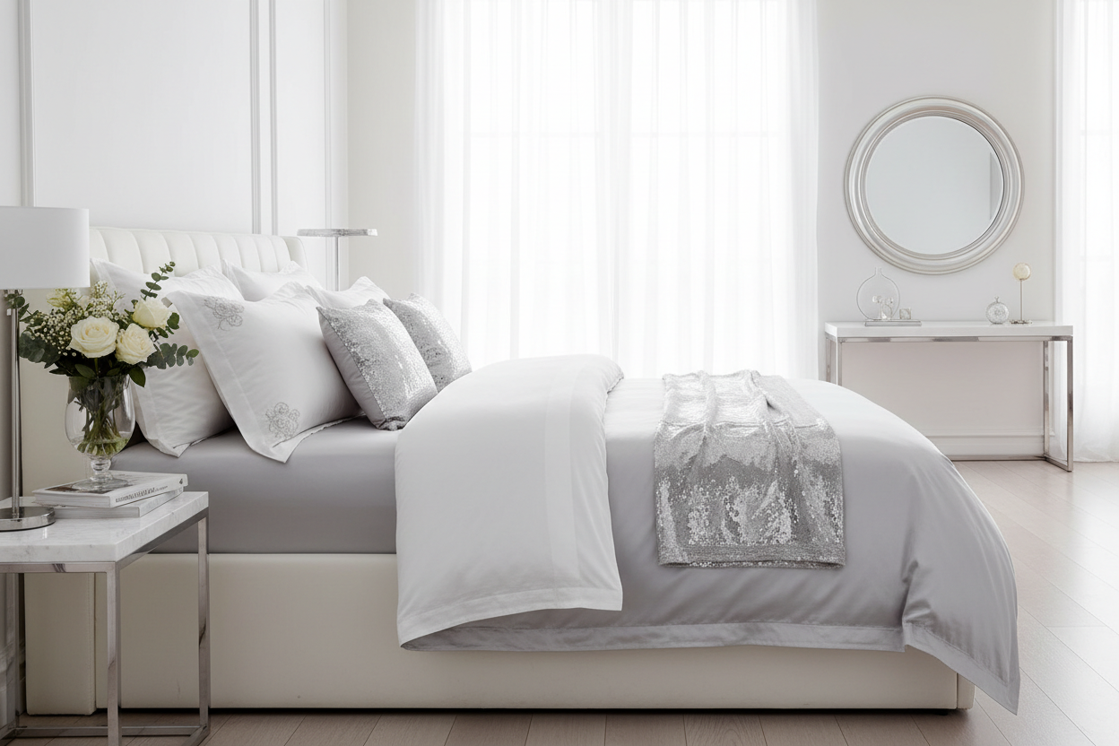 Silver Fitted Sheet Lifestyle