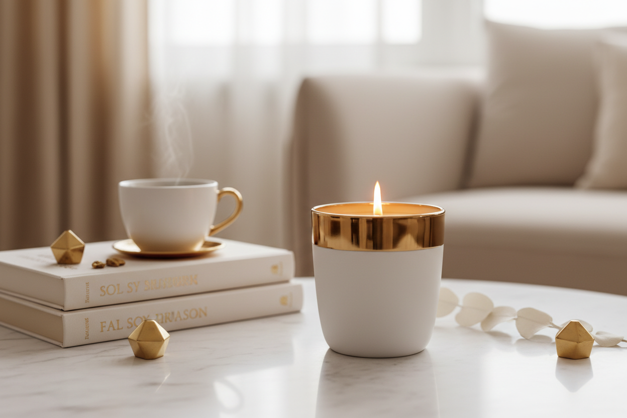 Velvet & Vine Marble Table Candle